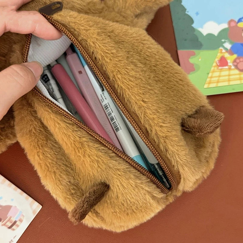 CAPYBARA Plush Pencil Case Large Capacity-cute Cartoon School Qme