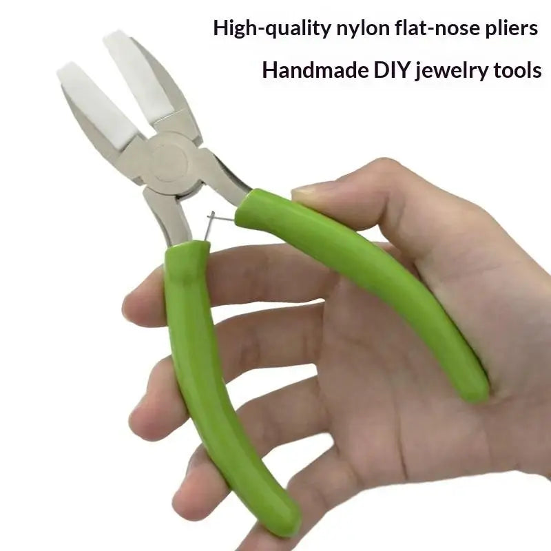 Nylon Jaw Pliers Carbon Steel Craft Plat Nose Pliers DIY Tools For Beading Looping Shaping Wire Jewelry Making Qme
