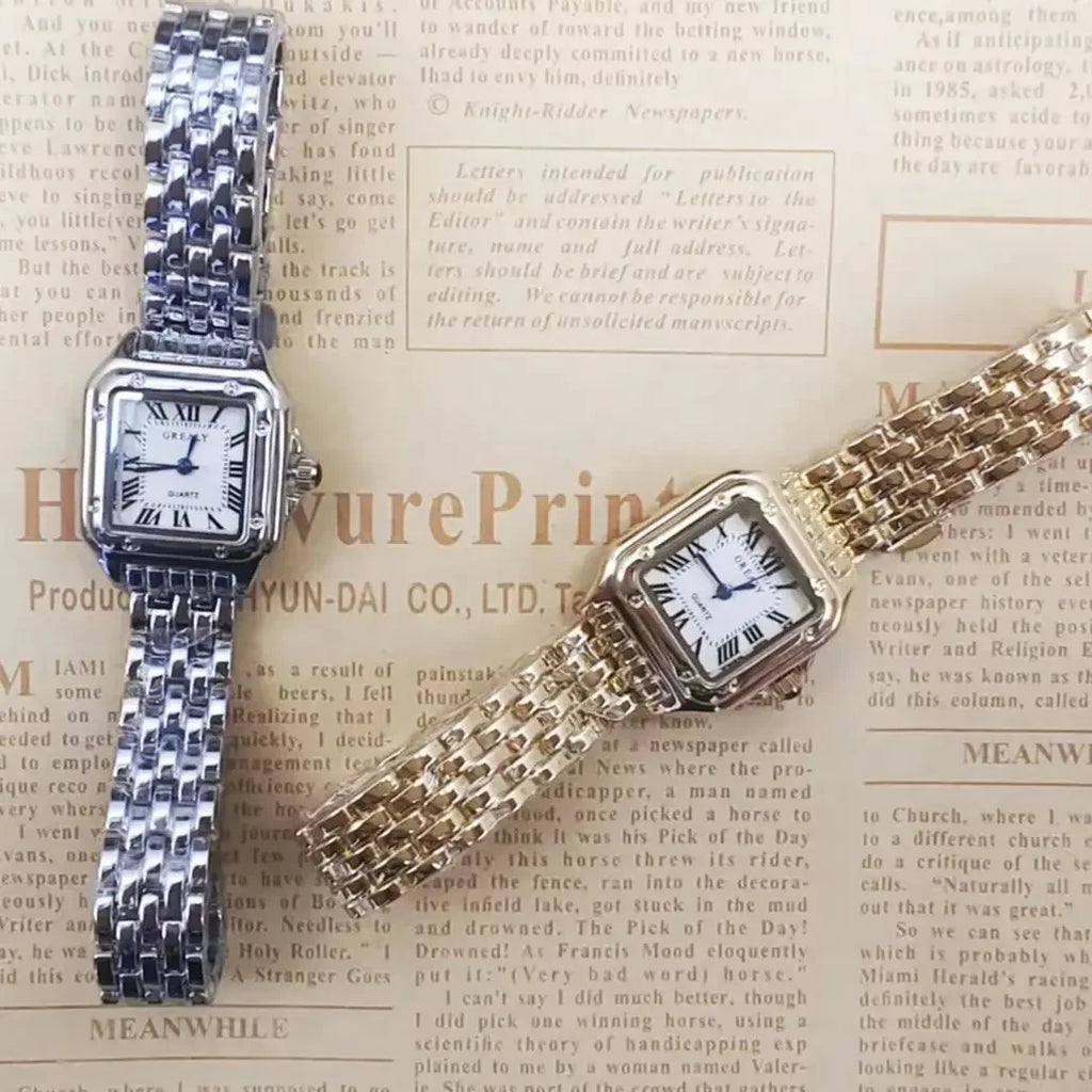 Luxury Fashion Square Women's Watches Brand Ladies Quartz Wristwatch Classic Silver Simple Femme Steel Band relogio feminino Qme