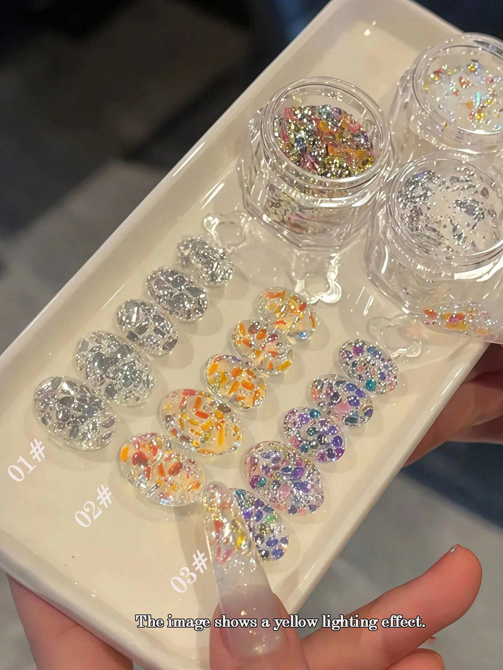 1 3 Bottle Chasing Light Colored AB Nail Art Powder Popular Online Qme