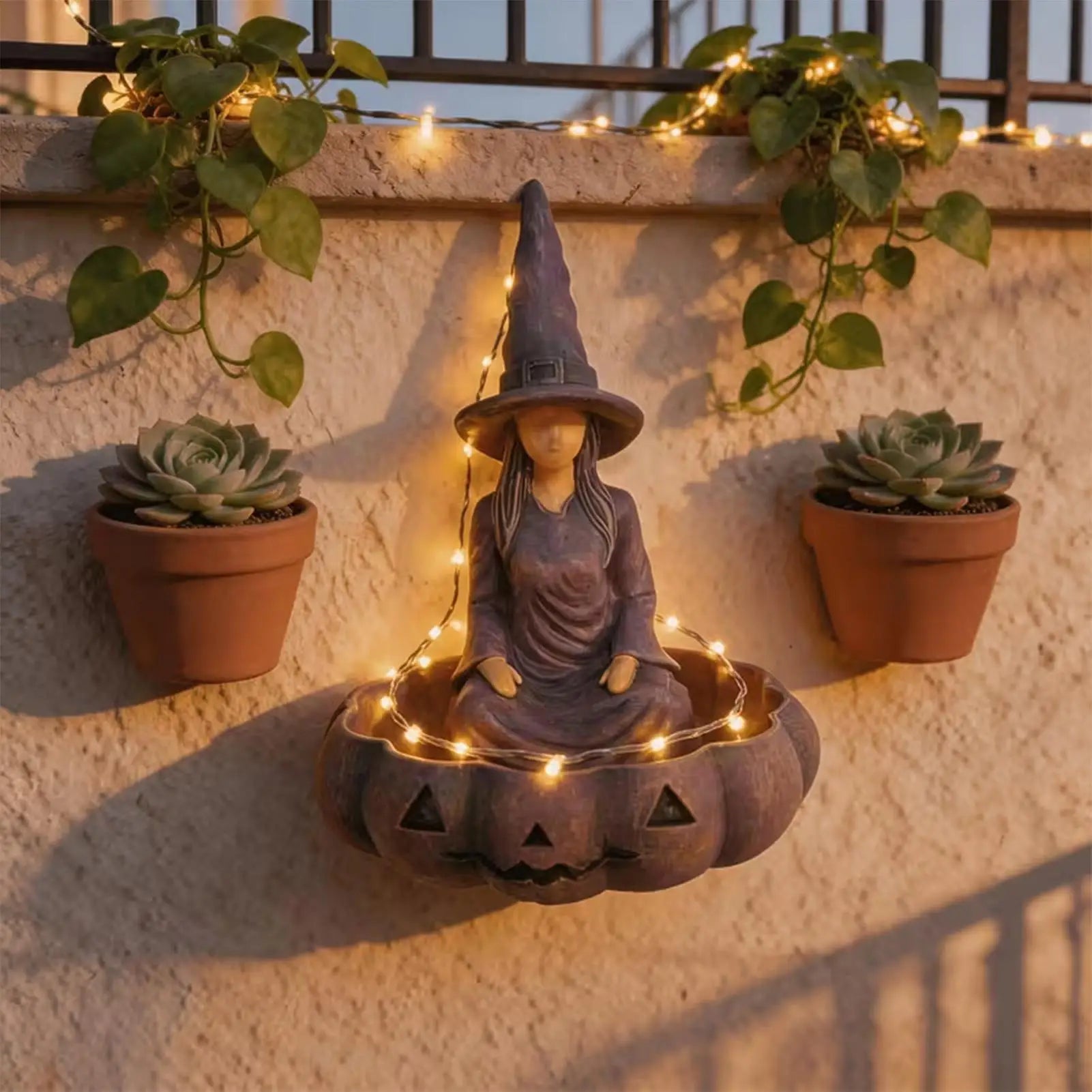 Halloween Candy Bowl Witch Pumpkin Seasonal Tabletop Decor Festive Qme