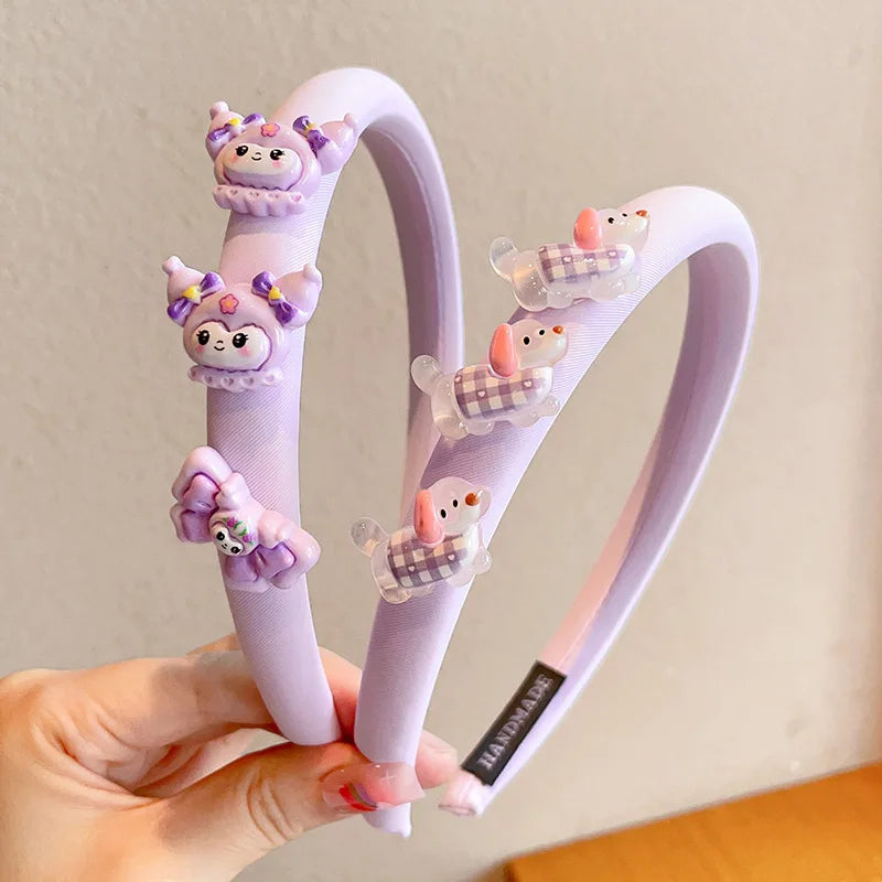 Hello Kitty Kuromi Hair Accessories Cute and Adorable Headbands That Don't Tighten the Hair Versatile Hair Clips and Accessori Qme 7
