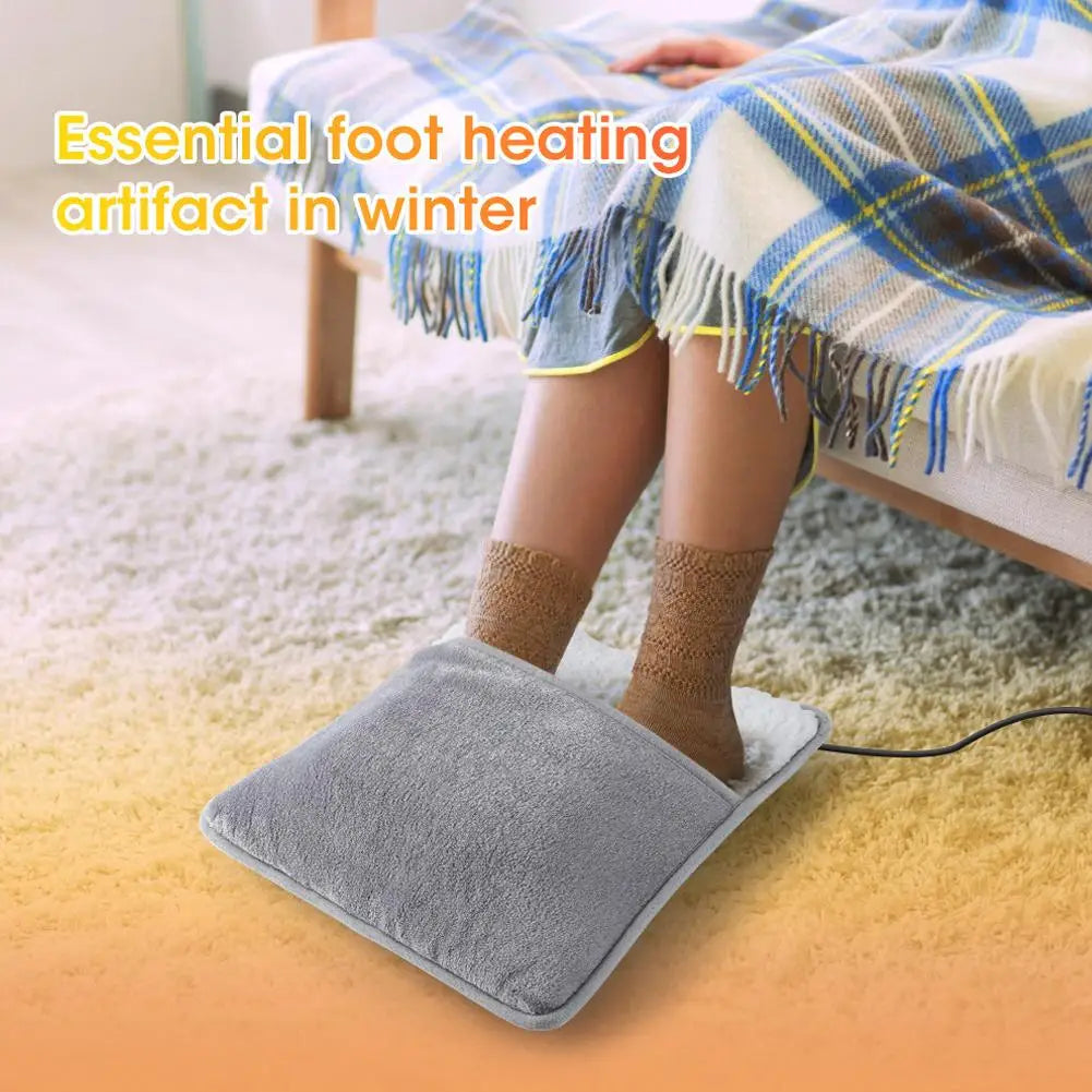 Winter Electric Foot Heating Pad USB Charging Soft Plush Washable Foot Warmer Heater Improve Sleeping Household Foot Warming Mat Qme