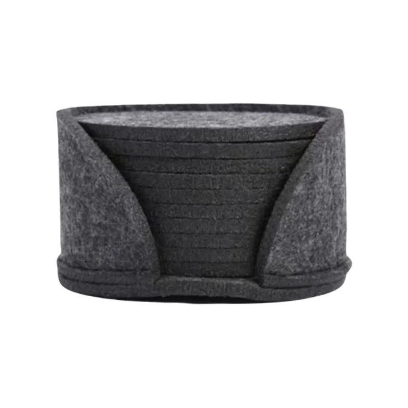 10PCS Felt Coaster Set 10cm Round Anti scalding Heat Resistant Drink Mug Plate Placemats Table Protector Pad Kitchen Accessories Qme Dark Grey