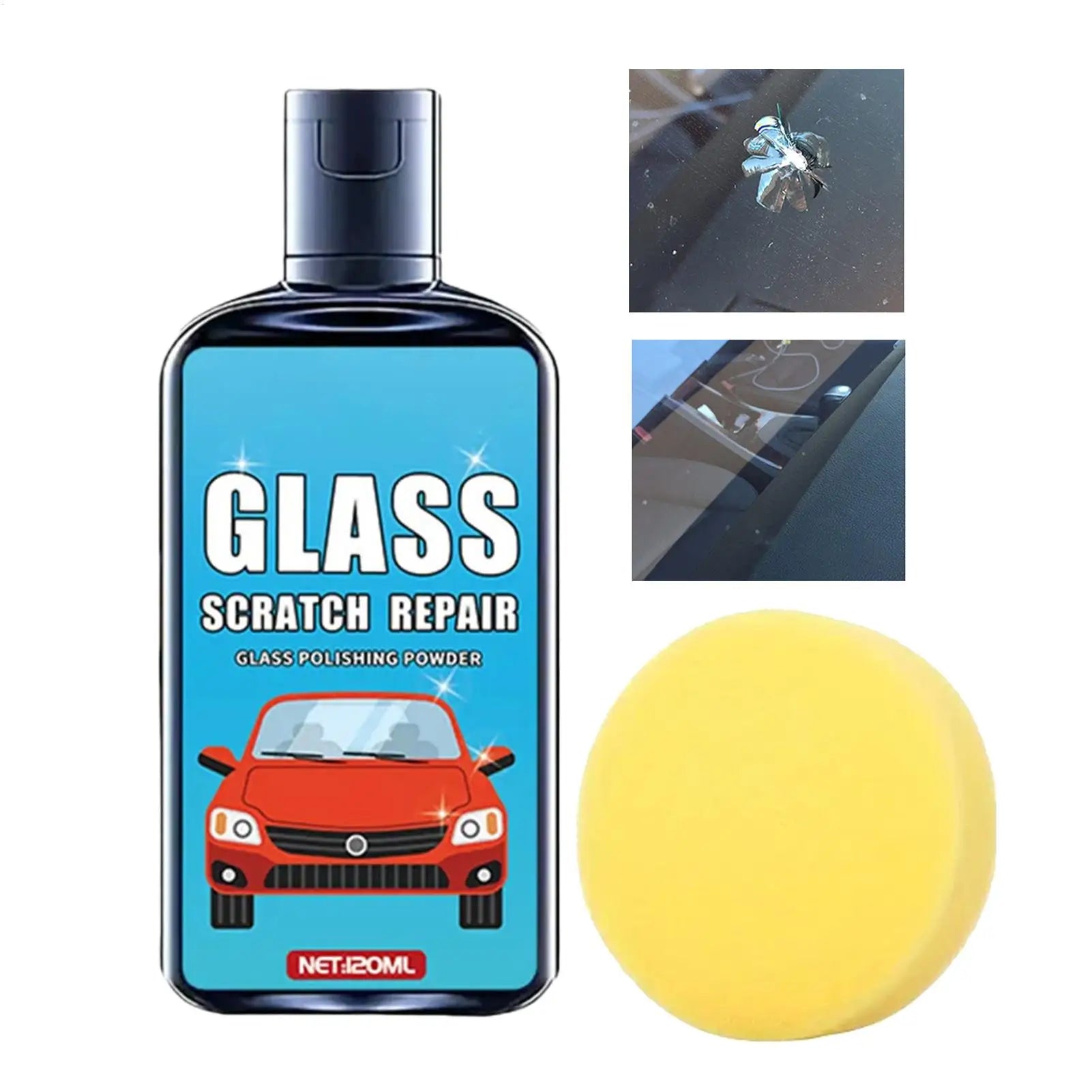 NEW Window Scratch Remover 120ml Window Scratch Repair With Sponge Auto Glass Polishing Liquid For Detailing Automotive Garage Qme