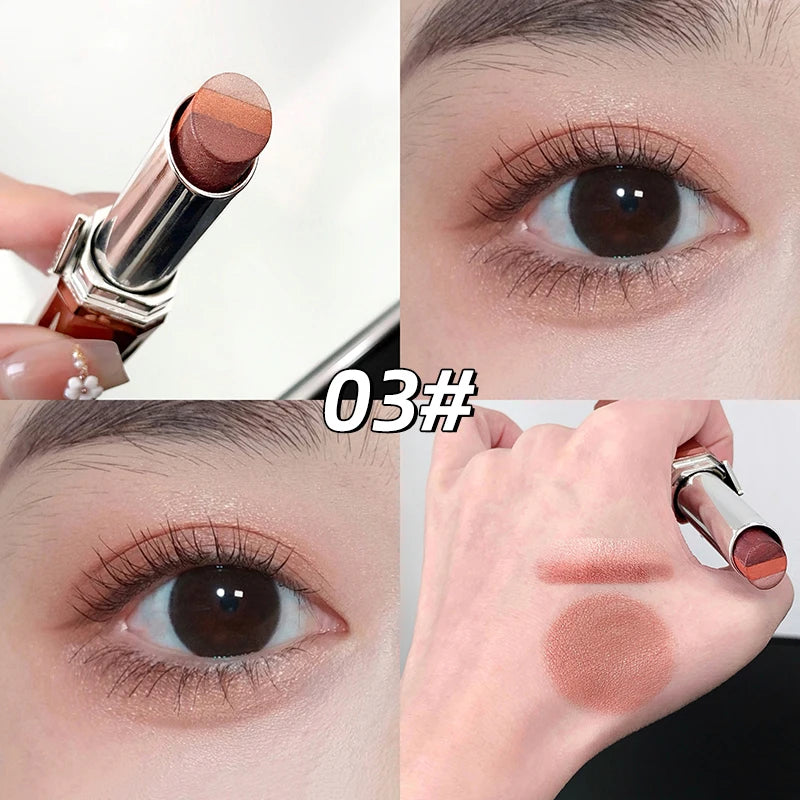 Three Gradient Pearlescent Eye Shadow Stick GEGE BEAR Qme GX1606-3