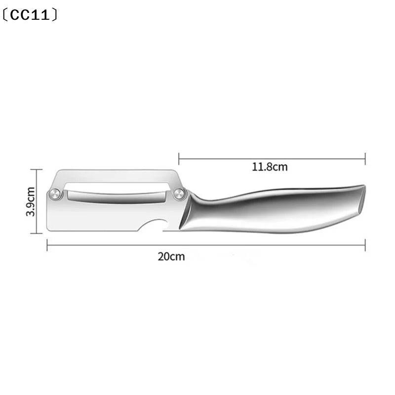 Stainless Steel Flat Edge Peeler Potato Slicer Knife Watermelon Melon Qme