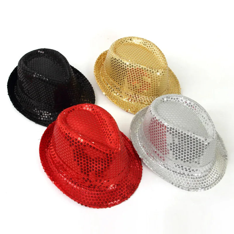 Stage Performance Sequined Hip-hop Hat Children's Day Dance Jazz Men Qme