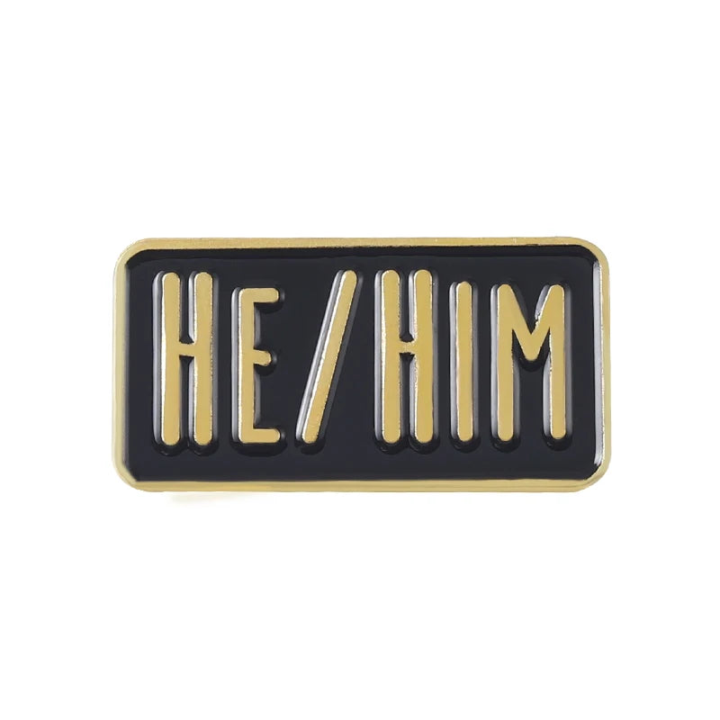 My Pronouns Enamel Pins Cats Butterfly He Him She Her They Them Brooches Lapel Metal Badges Fashion Jewelry Gifts Drop Shipping Qme style 4