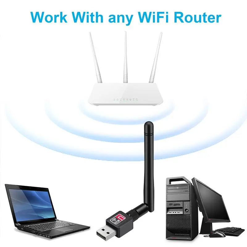 Usb Wireless Network Adapter AC1200 Wifi Receiver Desktop Computers Qme
