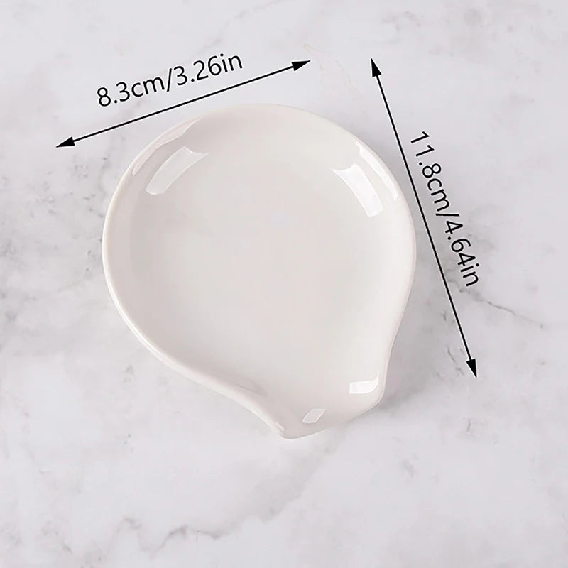 Multipurpose Ceramic Spoon Rest Pad White Holder Kitchen Utensils Qme Default Title