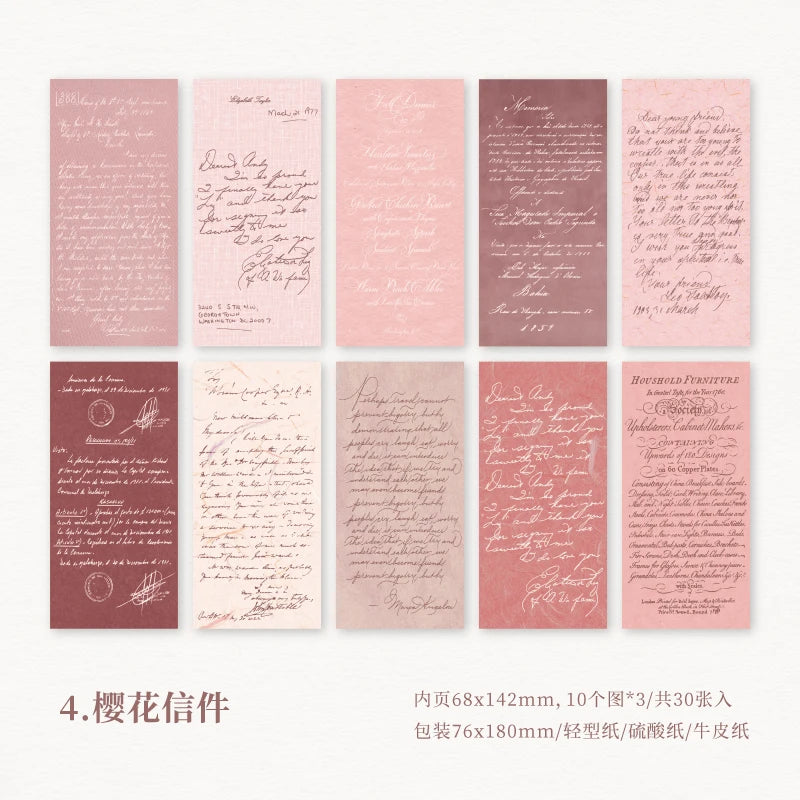 30 pcs Vintage Gentle monologue Decorative paper writable memo Diy Diary Album Scrapbooking material Creativity Background paper Qme D