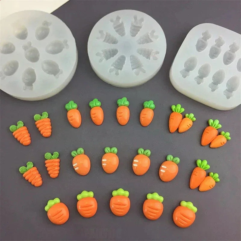 High Temperature Resistant Silicone Molds Mini Carrot Shape Cakes Molds Chocolate Candy Easter Cakes Baking Decoration Tools Qme