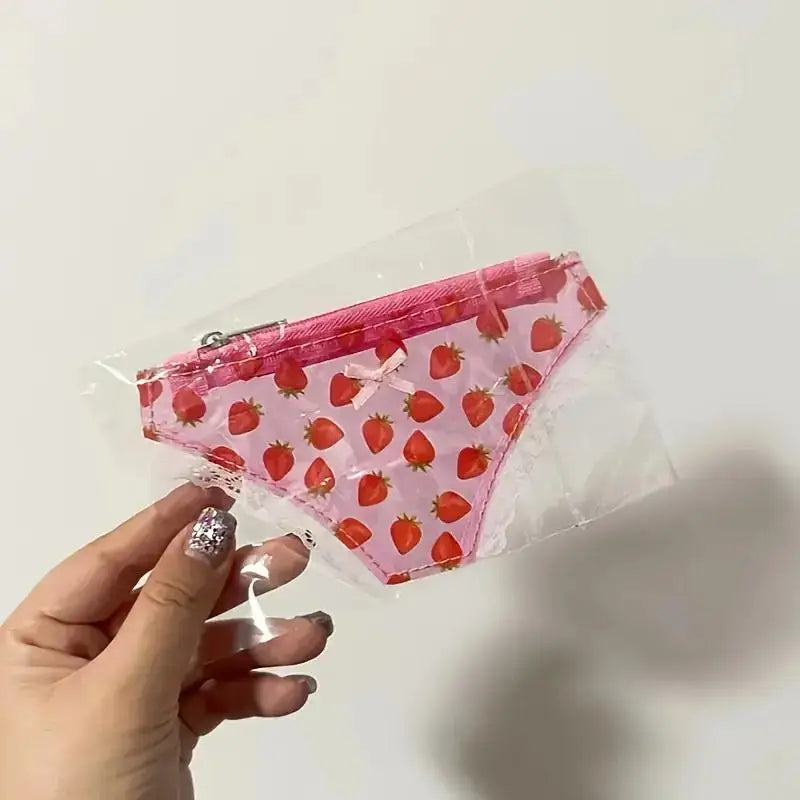 Zipper Strawberry Makeup Bag Great Party Birthday Present Cute Lace Qme A1