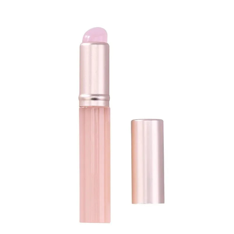 Jelly Pink Nail Art Silicone Brush Reusable Mirror Powder Pigment Applying Manicure Tool Soft Q-elastic Smudge Nail Brush Stick Qme