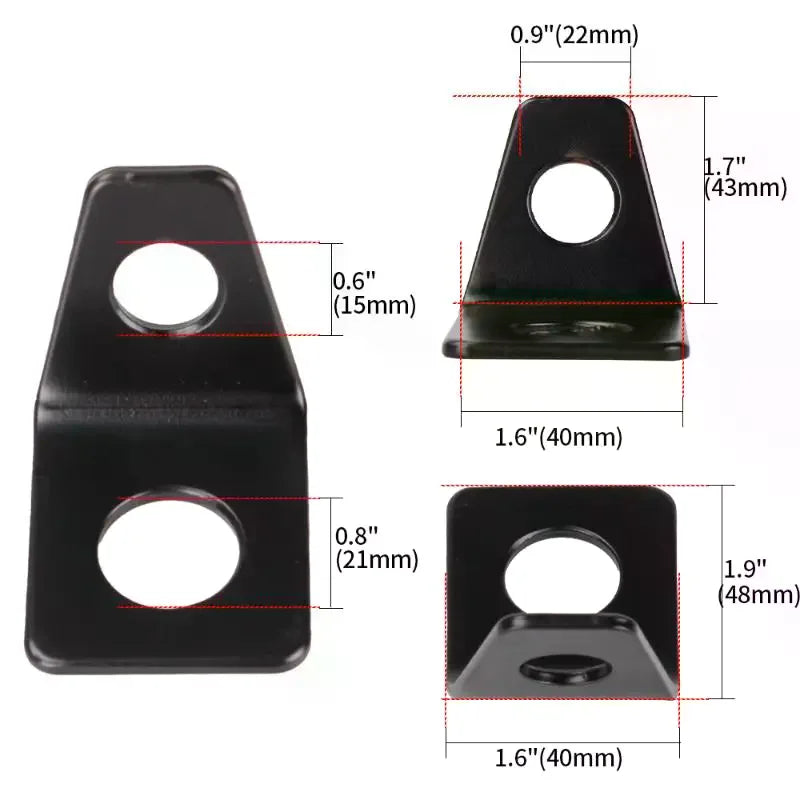 4 Point Car Seat Belt Iron Sheet Holder L-shaped 90 Degree Angle Qme