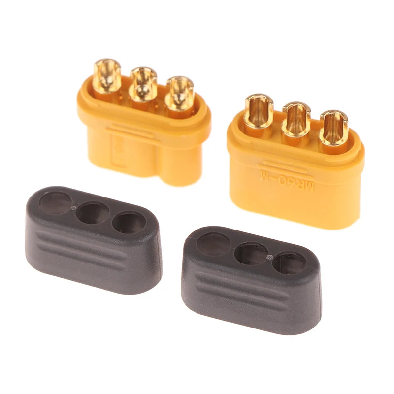1 Pair Amass MR60 Plug 3 Core Connector T Interface Sheathed Qme