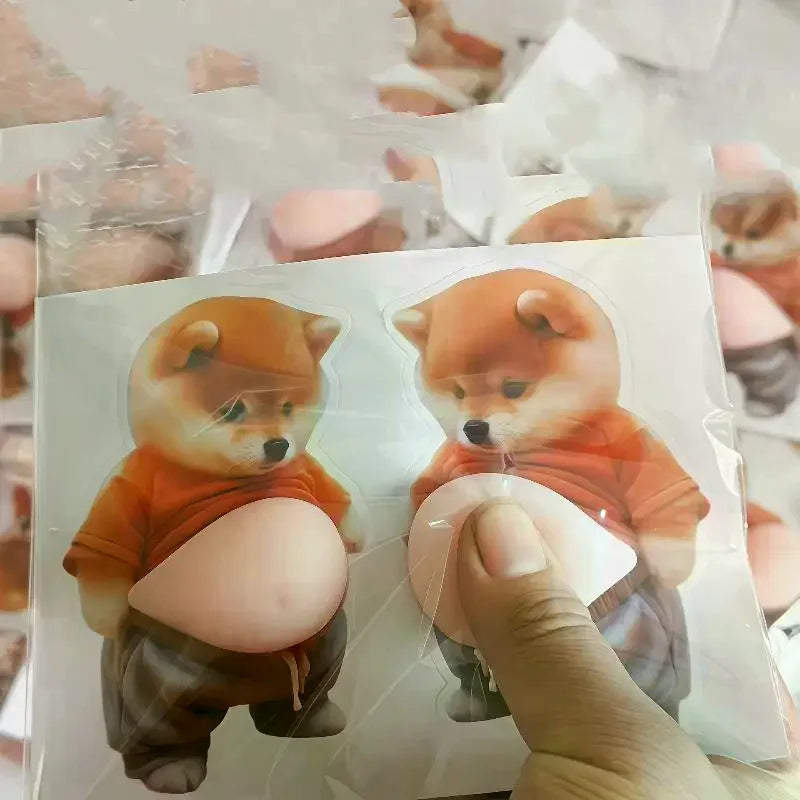 3D Cute Puppy Sticker Squeezeable Phone Case Decoration Children's Birthday Party Favor Festival Supplies Qme