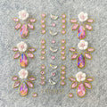 1 Sheet 3D Bling Face Rhinestone Sticker Blue Acrylic Gem Gold Qme 2