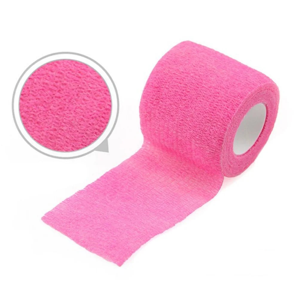 Brand New Glossy Pink Tattoo Disposable Bandage Sport Cover Wrap Tape Self Adhesive Elastic Bandage Tape Tattoo Permanent Makeup Qme