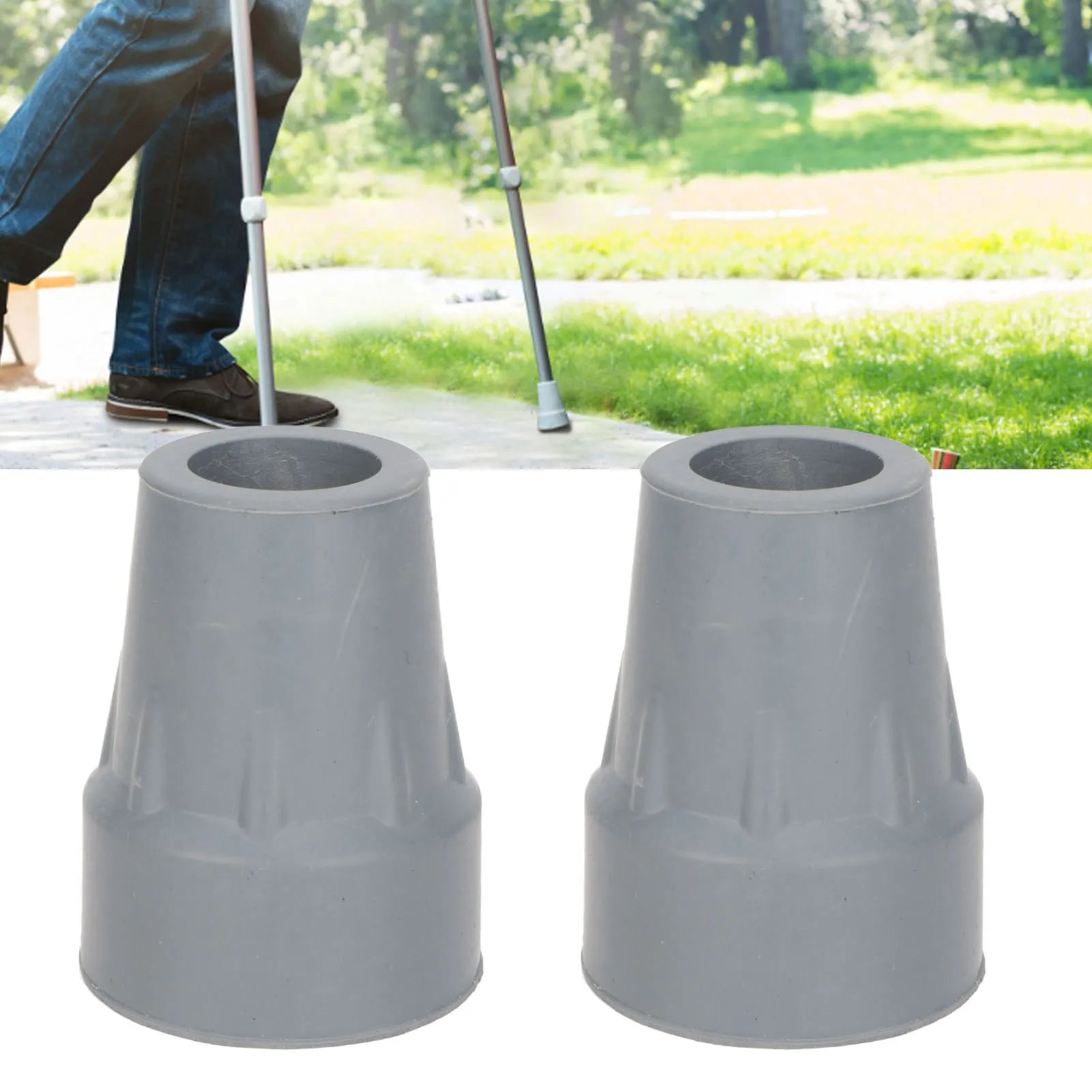 Replacement Cane Tip 22mm Cane Tip Prevent Slip Shock Absorbing Heavy Duty Replacement Rubber Crutch Tips for Elderly Patient Qme