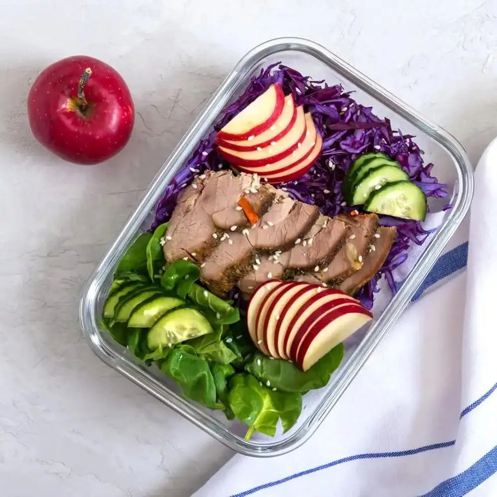 Glass Food Storage Container Lid Meal Prep Fridge Dishwasher Qme
