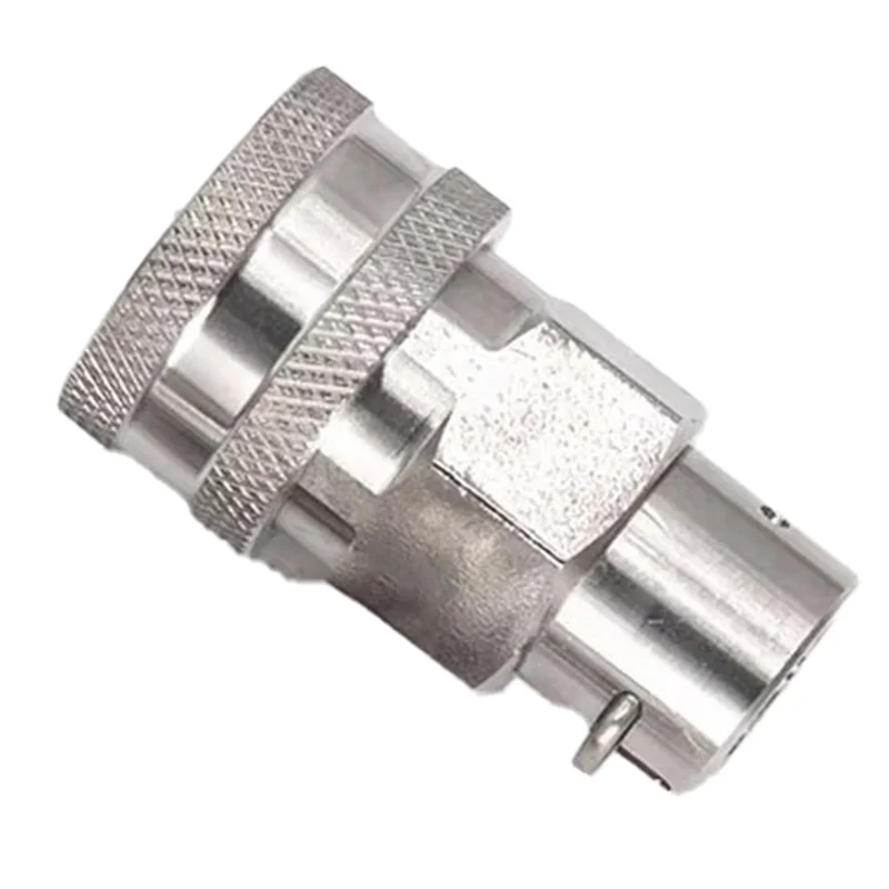 A02F-High Pressure Washer Adapter 3/8 Quick Plug Set Hose Quick Connector For Karcher Water Anti-Winding Conversion Joint Qme Silver Female
