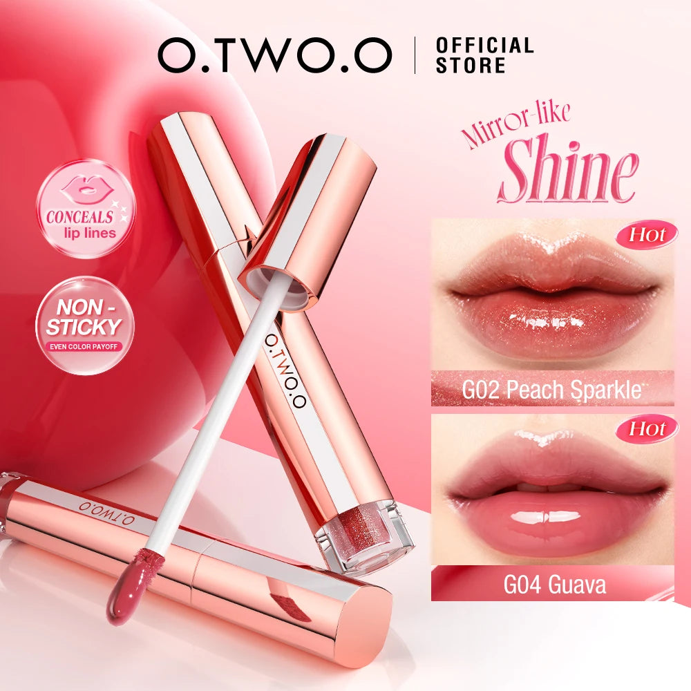 O TWO Liquid Lip Gloss Lipstick Glossy Finish High-shine Long Lasting Qme