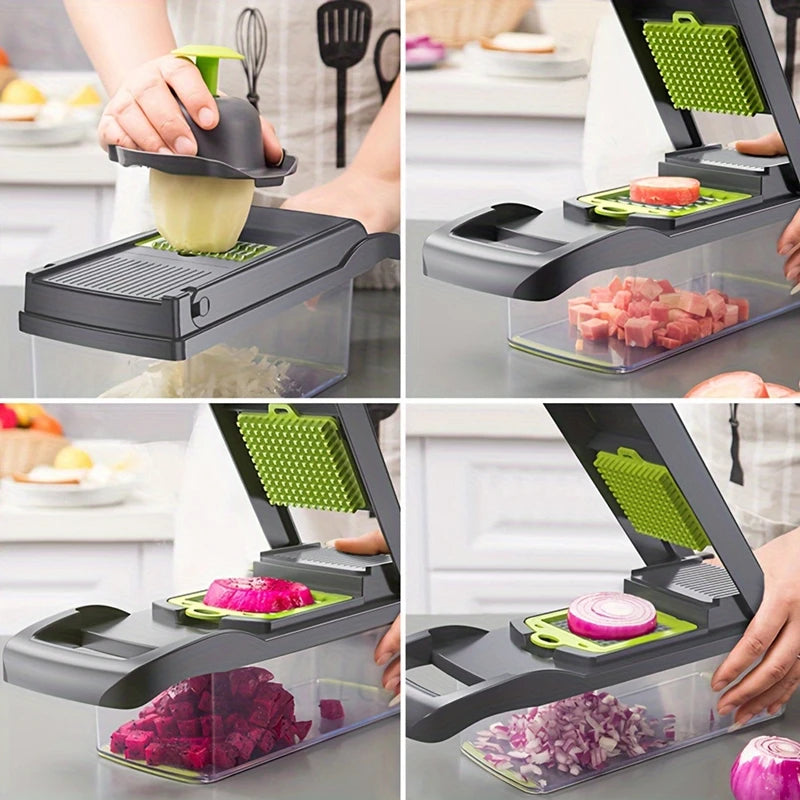 Multifunctional Vegetable Chopper Handle Food Grate Food Chopper Vegetable Slicer Dicer Cut Kitchen Items Onion Chopper ﻿ Qme