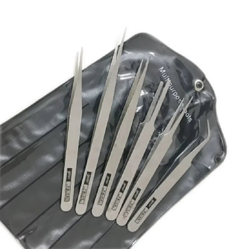Stainless Steel Tweezers Repair Tool Industrial Precision Bent Qme