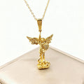 Classic Gold Rose Gold t St. Michael the Archangel Necklace Christian Faith Amulet Guardian Angel Zirconia Jewelry for Men Women Qme 4