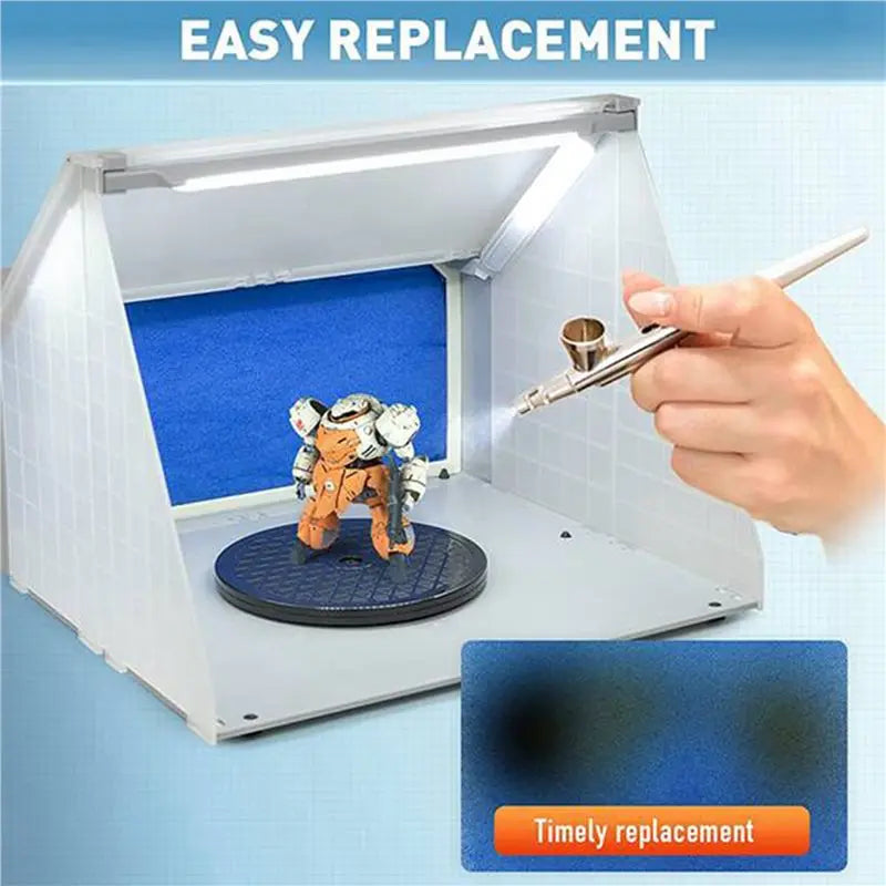A02F-12Pcs Airbrush Hobby Airbrush Spray Booth Filter Polyester Booth Replace Filter Fit For Master Qme