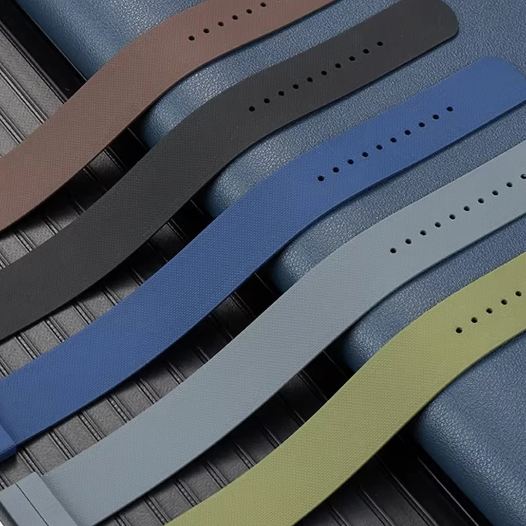 New Sports Fashion for One Piece FKM Watch Strap 20mm 21mm 22mm Rubber Watch Band Wristband for Seiko for Omega watch Qme