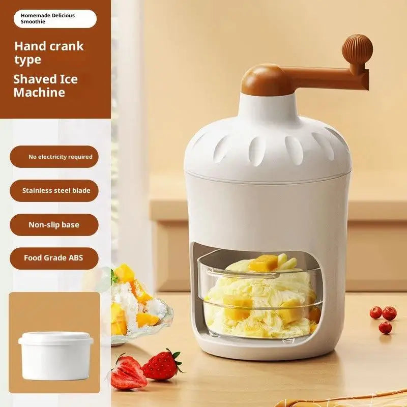 Shaved Ice Machine Small Manual Ice Crusher Home Hand-cranked Machine Making Smoothie Machine Practical Portable Ice Cream Tools Qme A5