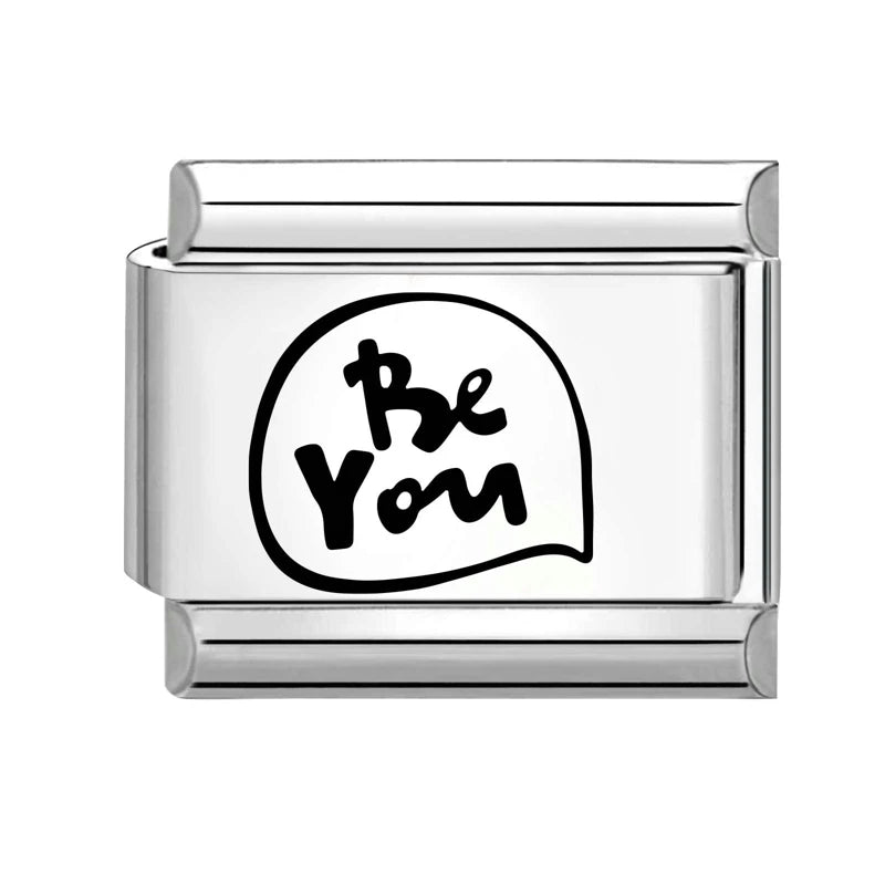 Black Laser Engraving Dad Mom Father's Day Mother's Italian Charm