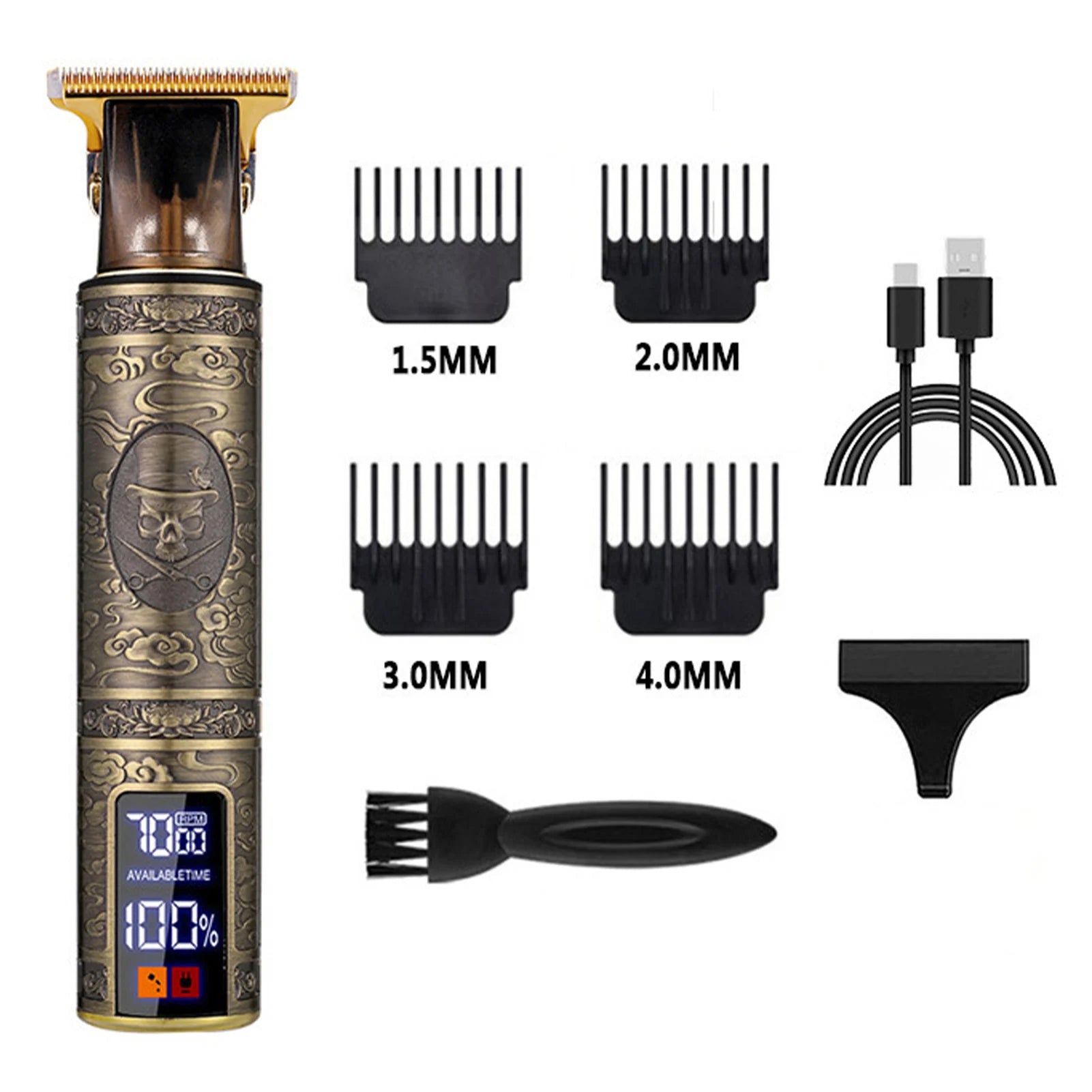 Hair Trimmer Barber Clippers USB Charging Shaver Electric Hairdresser Qme B
