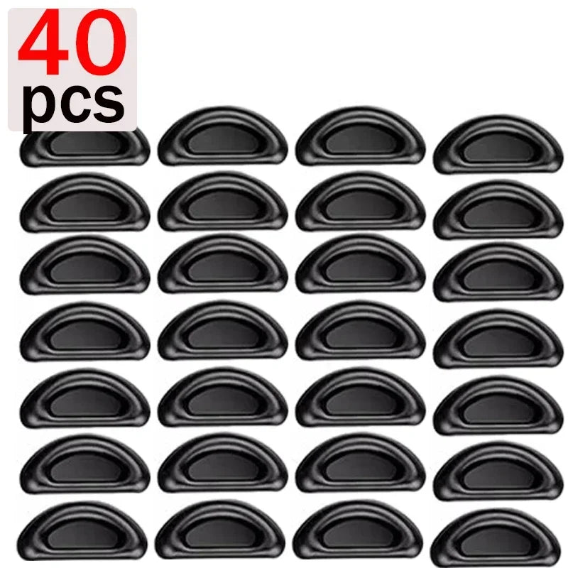 10/60pcs Glasses Nose Pads Adhesive Silicone Nose Pads Non-slip Transparent Nosepads for Glasses Eyeglasses Eyewear Accessories Qme black-40pcs
