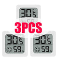 Mini Electronic Temperature and Humidity Meter Car Thermometer with Smiling Face Display Refrigerator Thermometer Qme 3PCS-White