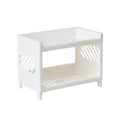 1PC PP Desktop Double Layer Storage Rack Rectangular White Organizing Student Desk Office Cosmetics Stationery Qme 1pc white