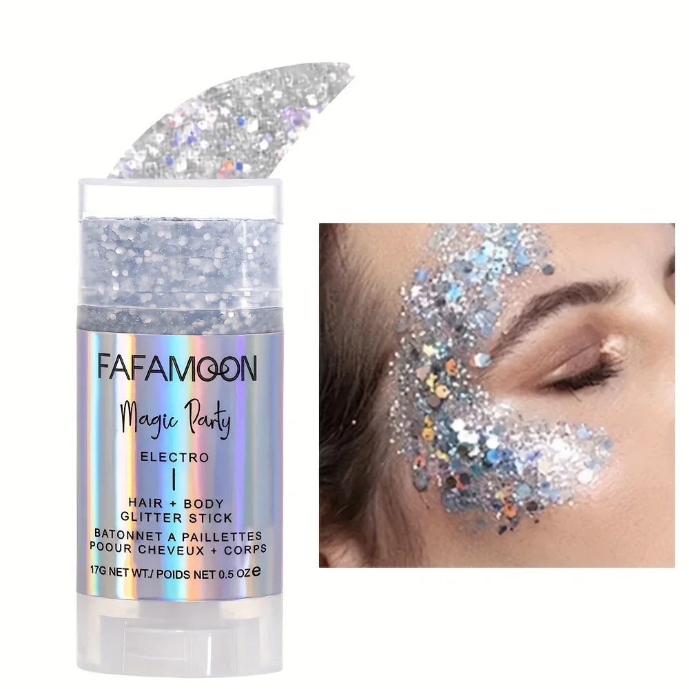 Body Glitter Stick, Singer Music Rave Festival, Rotating Mermaid Face Glitter Stick, Holographic Glitter for Face/Body/Hair/Eye Qme 06