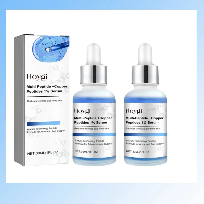 Blue Copper Peptide Serum Anti Wrinkle Shrink Pores Skin Care Rejuvenation Hyaluronic Acid Brightening Spot Moisturizing Serum Qme 2pc