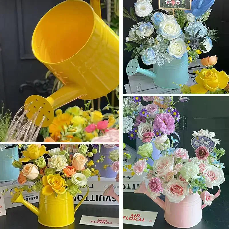 Metal Watering Can Garden Flower Kettle Mini Small Water Spraying Pot Sprinkle With Large Capacity For Kids Adult Qme