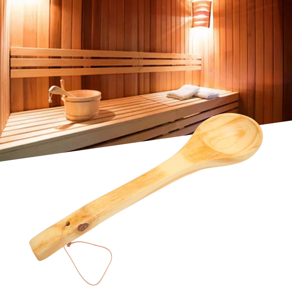 Sauna Ladle Large Capacity Long Handle Portable Wooden Sauna Ladle Scoop for Tea Wine Water Sauna Ladle Scoop Wooden Sauna Ladle Qme