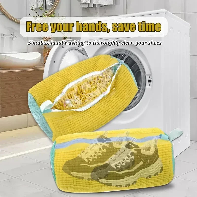 Laundry Bags Shoe Washing Machine Bag-with Zipper Laundry Bag with Rich Fluff Inside, Perfect for Sneakers and Casual Shoes Qme
