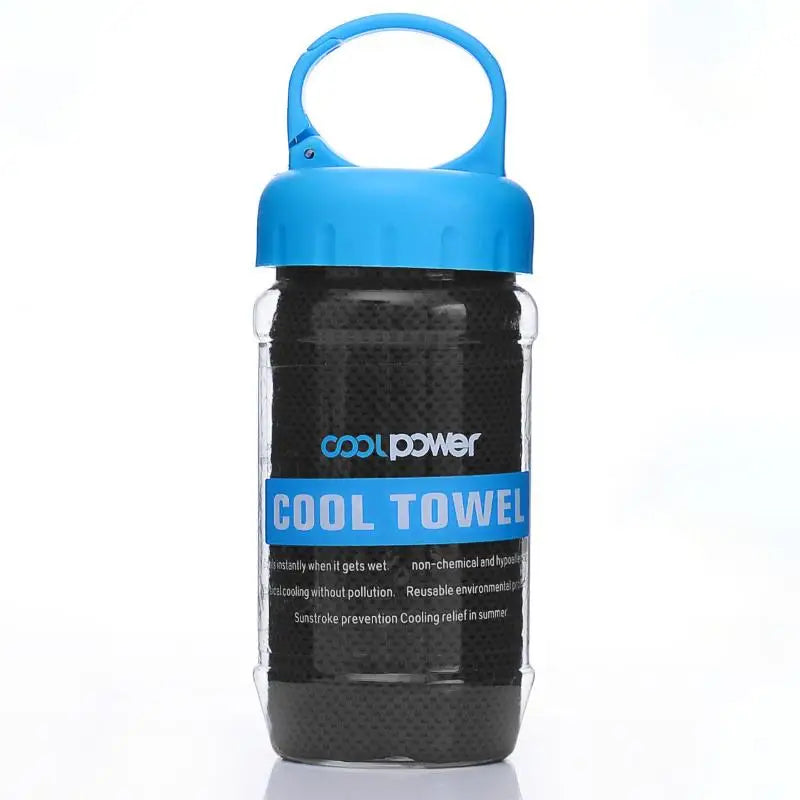 Quick Dry Cooling Towel With Portable Bottle Reusable Design Perfect For Gym Hiking Camping Outdoor Sports Qme A8