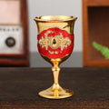 European White Wine Cup Vintage Glass Classic Metal Drinkware Goblet Qme golden red