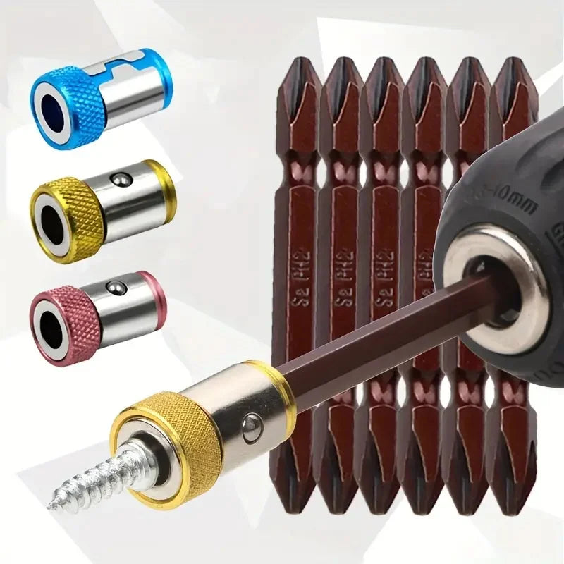 5Pcs Alloy Magnetic Ring Bit Electric Magnetic Ring Screwdriver Bits Head Holder Anti-Corrosion Strong Magnetizer Bit Tool Qme