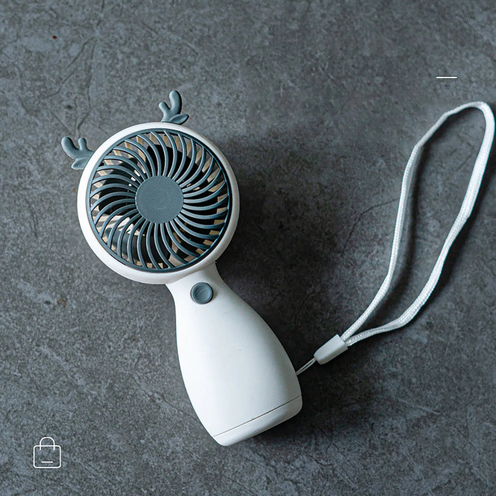 New Color Blocking Mini Handheld Electric Small Fan Portable USB Charging Silent Lanyard Fan Desk Student Dormitory Desktop Fan Qme
