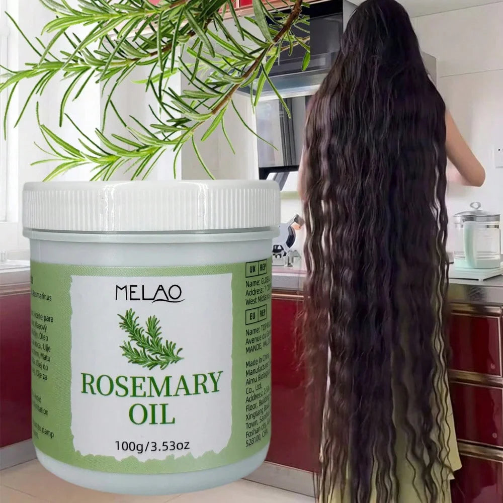 Rosemary Oil for Hair, MELAO Pure Rosemary Oil, Nourishes Scalp & Strengthens Hair, Promotes Healthy Hair, Adds Shine & Softness Qme