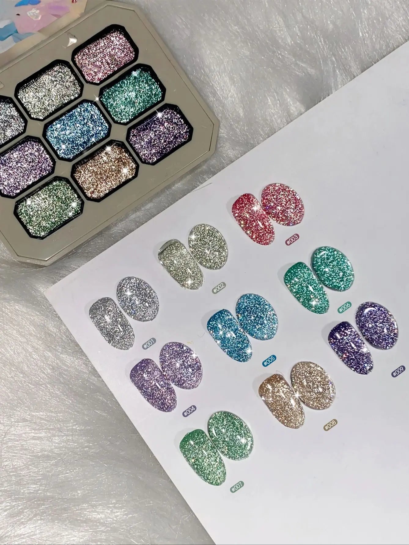 9 Colors Solid Polish Reflective Disco Glitter Nail UV Gel DIY Art Qme